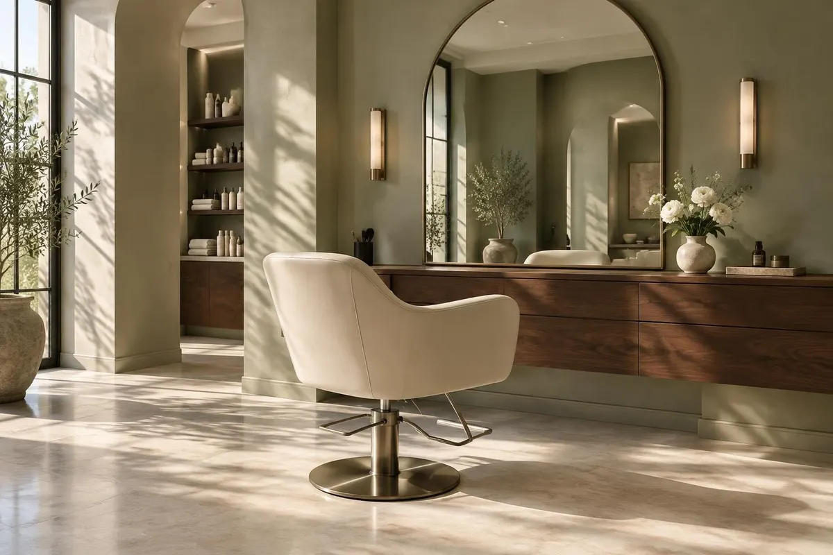 Empire Unisex Salon website preview showing a sunlit salon interior
